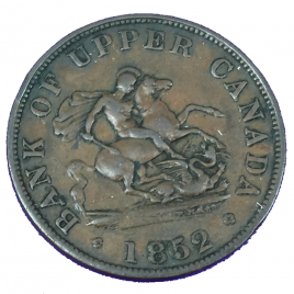 CANADA UPPER CANADA  1/2 PENNY 1852 ST.GEORGE AND DRAGON