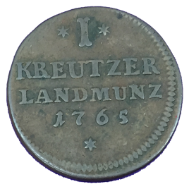 GERMANY SPEYER BISHOPRIC 1 KREUZER 1765 FRANZ CHRISTOPH 1743 – 1770