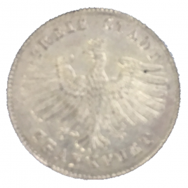 GERMANY FRANKFURT  3 KREUZER 1842 CROWNED EAGLE