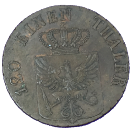 GERMANY PREUSSEN  3 PFENNIG 1832 (D) MINT:AURICH FRIEDRICH WILHELM Ⅲ 1797 – 1840