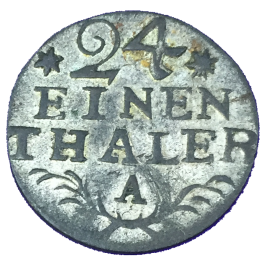 GERMANY PREUSSEN  1/24 TALER 1783 (A) FRIEDRICH Ⅱ 1740 – 1786