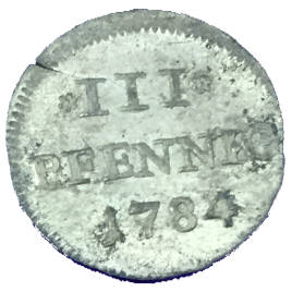 GERMANY SACHSEN ALBERTINE 3 PFENNING 1784 (C) MINT:DRESDEN FRIEDRICH AUGUST Ⅲ 1763 – 1806  CRACK