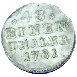 GERMANY SACHSEN ALBERTINE 1/48 TALER (1/12 GROSCHEN) 1781 (C) FRIEDRICH AUGUST