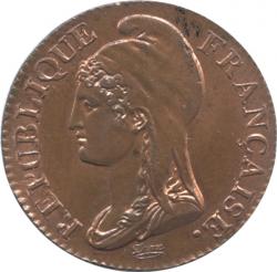 フランス　5サンチーム銅貨　AN4(1795-1796)