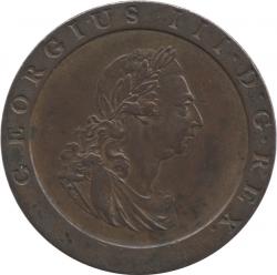 イギリス　1ペニー銅貨　ジョージ3世(1760-1820)