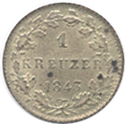 Germany Hessen 1Kreuzer 1843