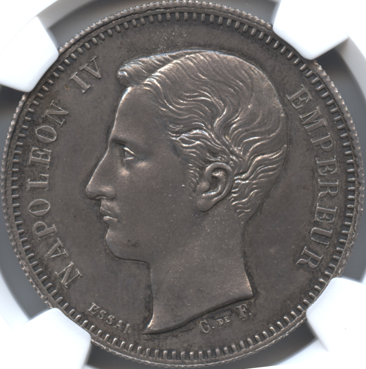 フランス 5フラン試作銀貨 1874 ナポレオン4世(1856-1879) NGC-MS63