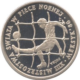 Poland 200Zlotych 1985 Olympic Soccer player