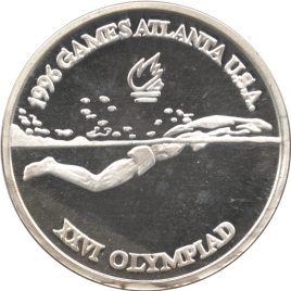 Romania 100Lei 1996 Olympic Swimmer